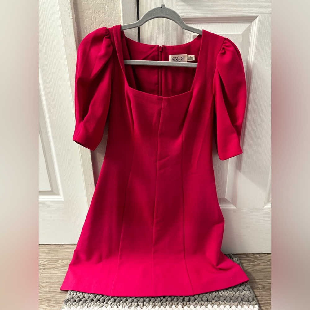 Eliza J Fuchsia Puff-Sleeve Dress, size 2